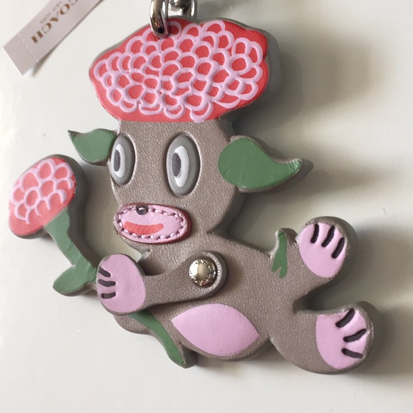 Coach X Gary Baseman Key Fob Rare Limited Edition Artist Flower Holder Lou Paint - Picture 3 of 6